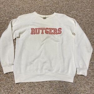 Super Vintage “RUTGERS” 60s 70s Sweater S USA 50% Creslan Fibers Acrylic - Read